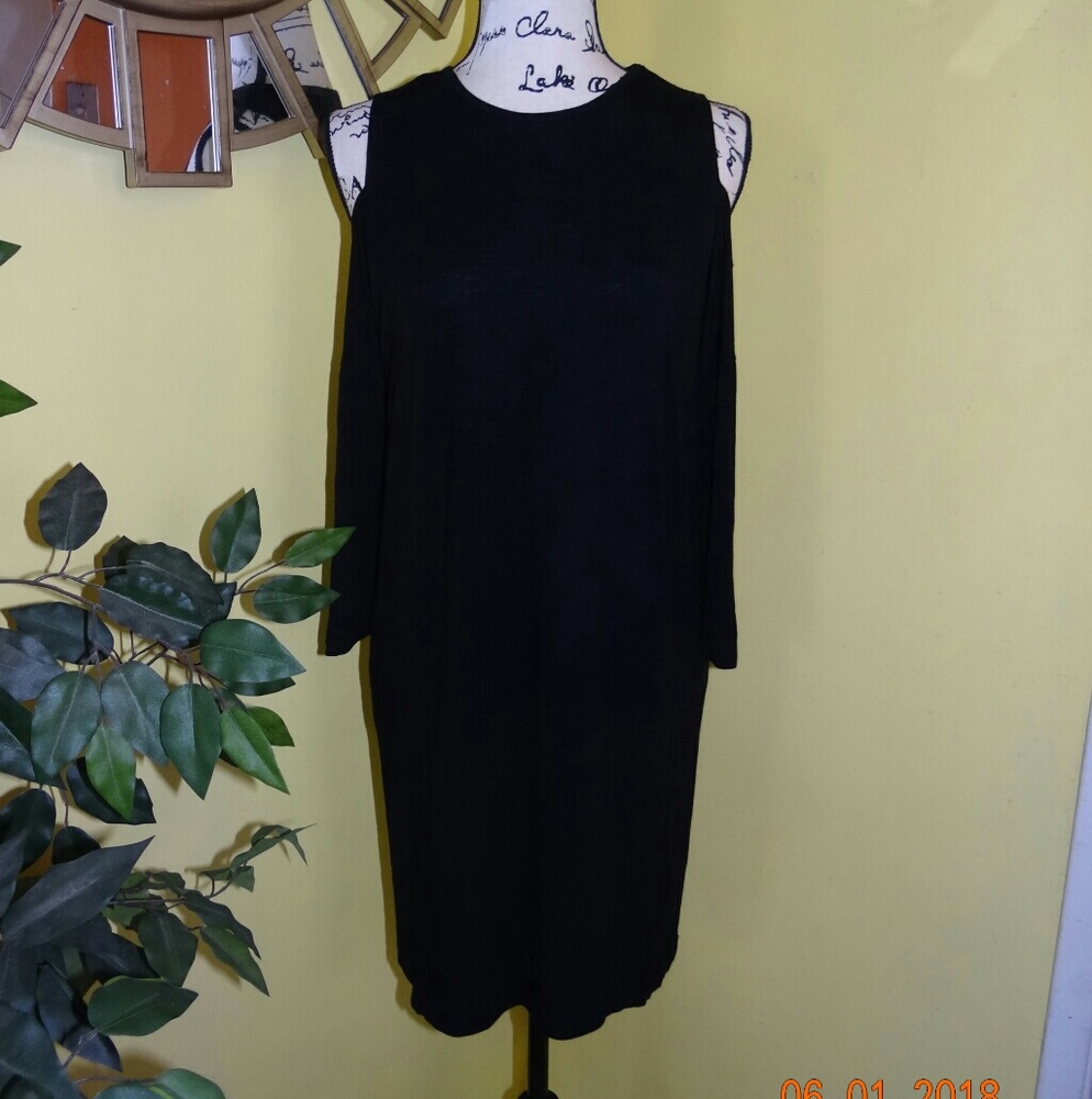 Dalia Black Cold Shoulder Dress